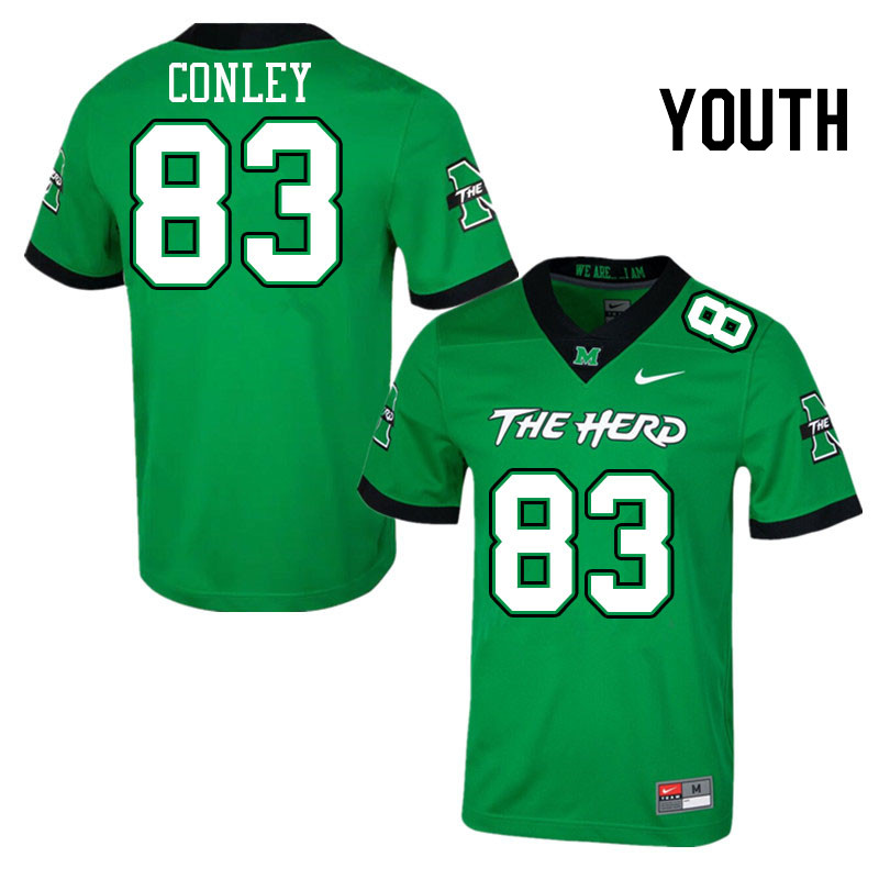 Youth #83 Cade Conley Marshall Thundering Herd College Football Jerseys Stitched Sale-Green